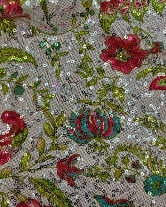 Floral Vine Sparkle Mesh