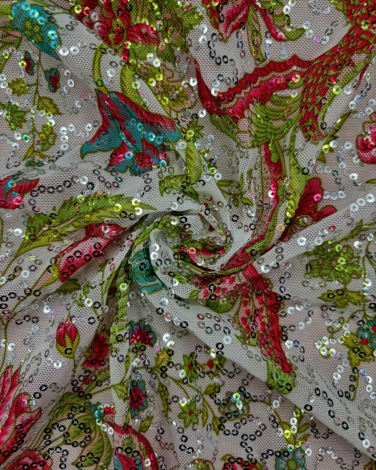 Floral Vine Sparkle Mesh
