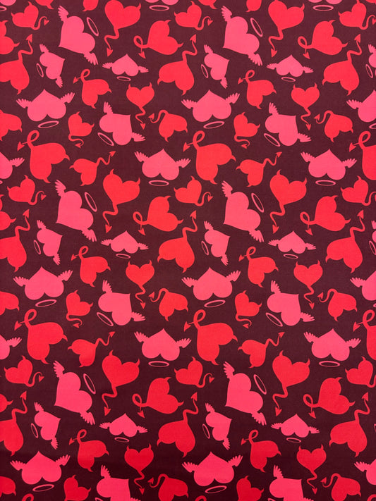 Devil Heart Print Spandex