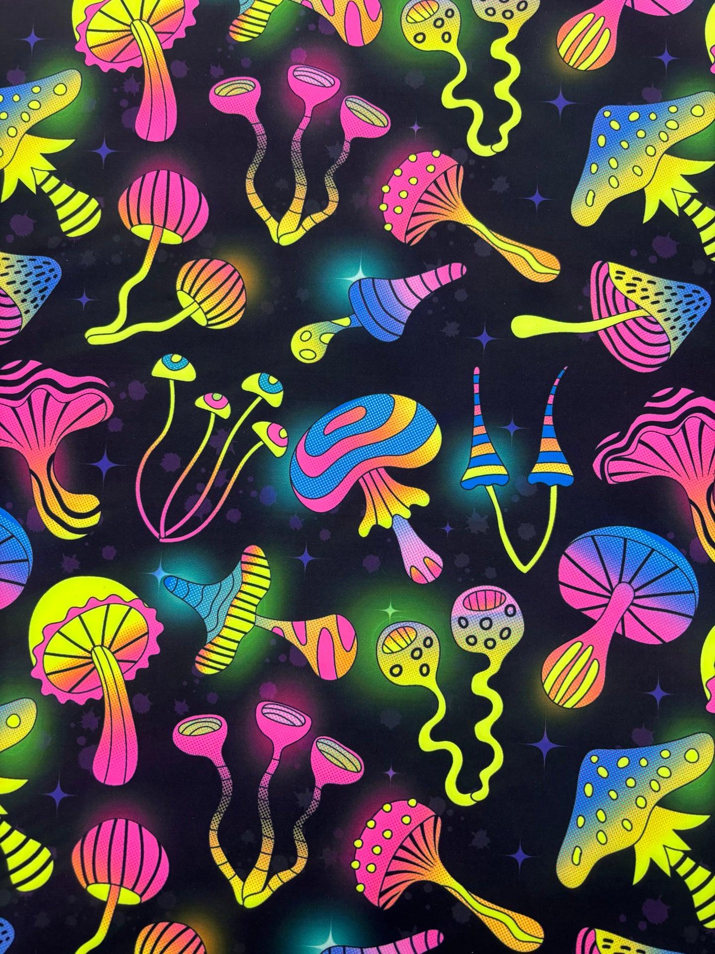 Black Trippy Mushroom Spandex