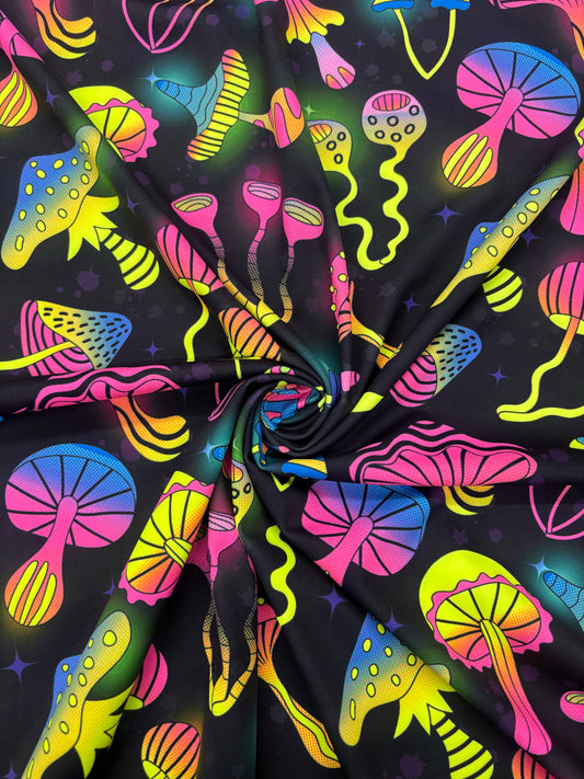 Black Trippy Mushroom Spandex