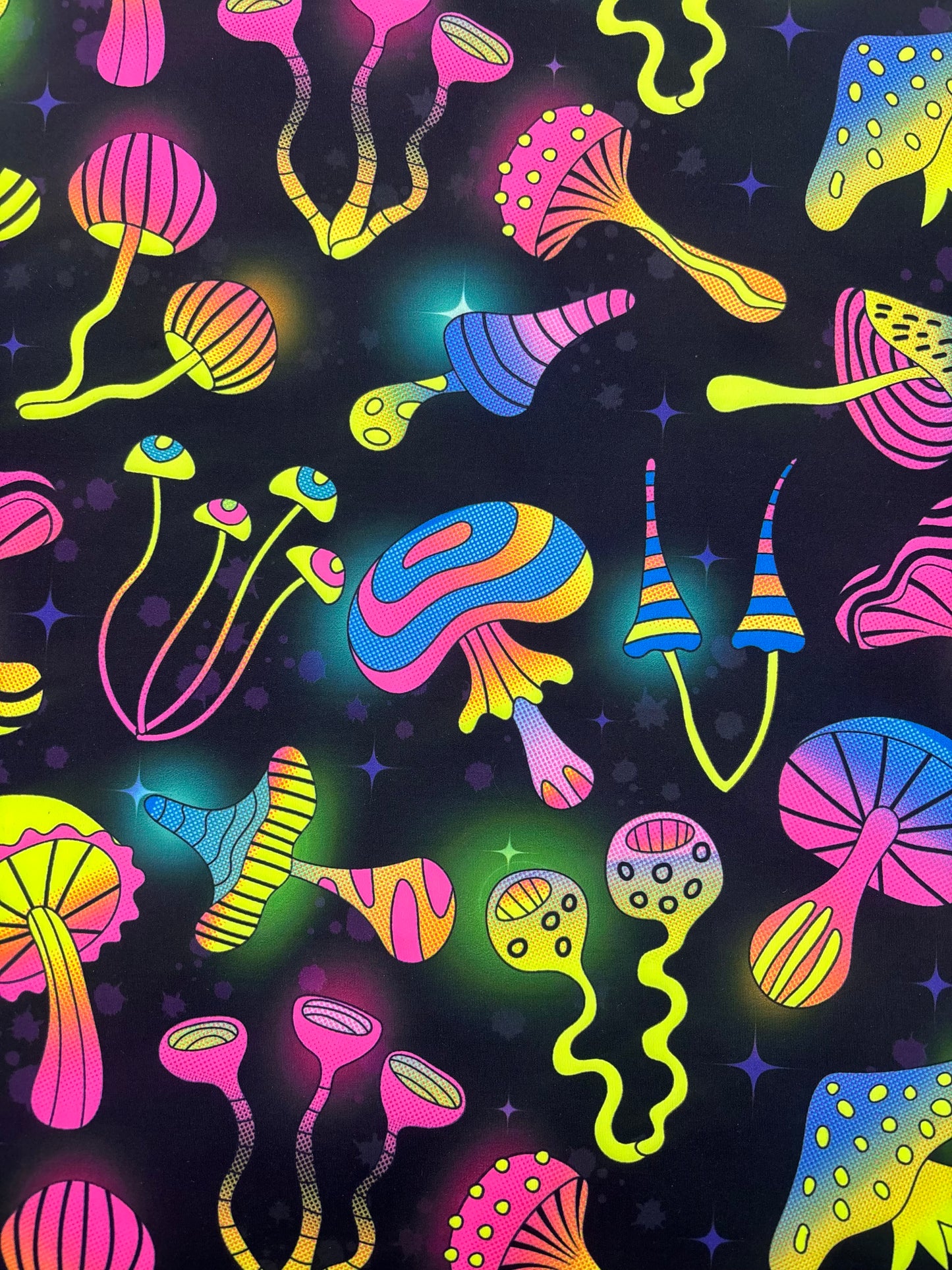 Black Trippy Mushroom Spandex