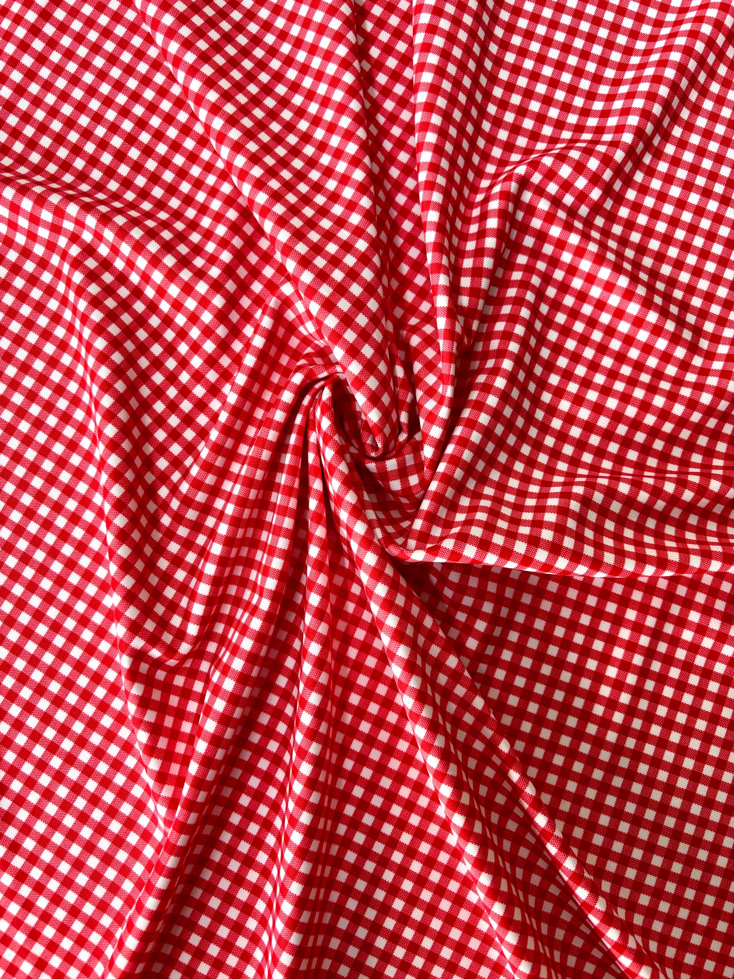 Red Gingham Print Spandex