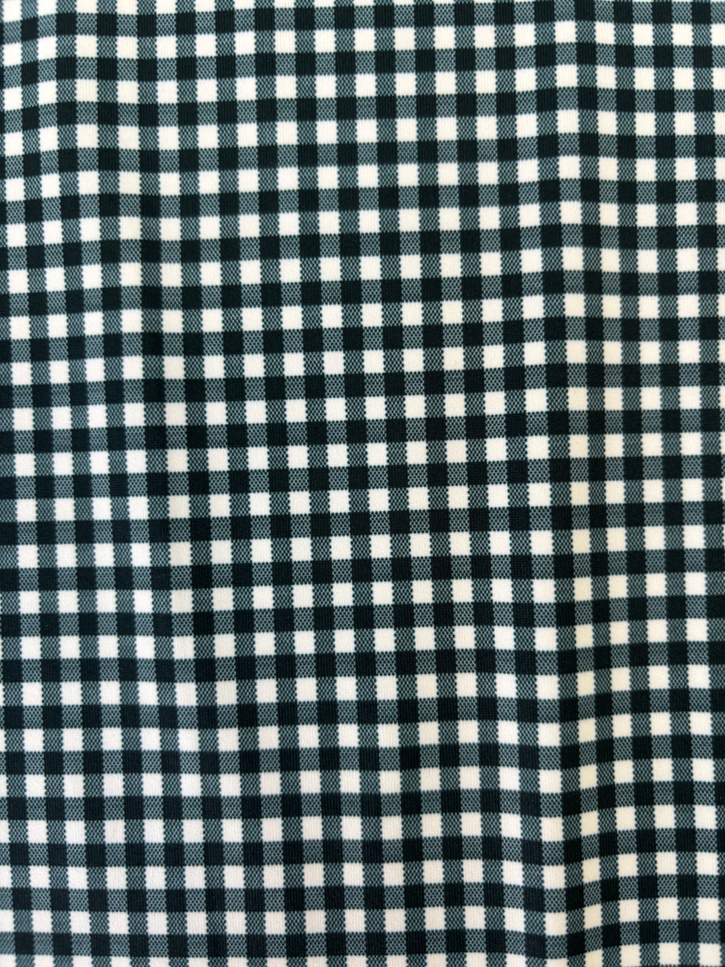 Black Gingham Print Spandex