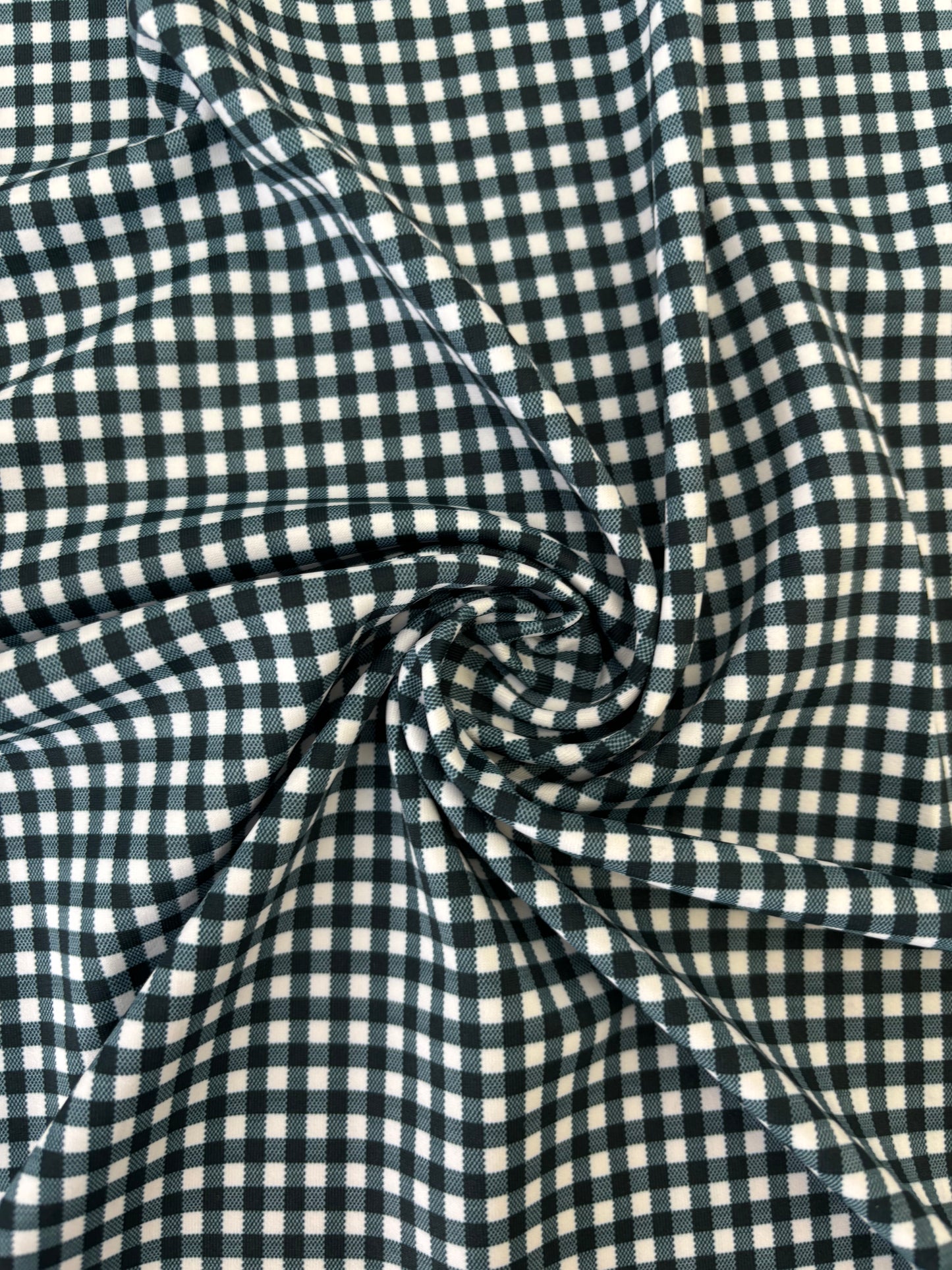 Black Gingham Print Spandex