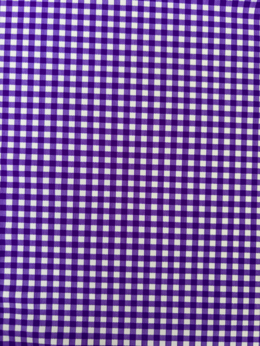 Purple Gingham Print Spandex