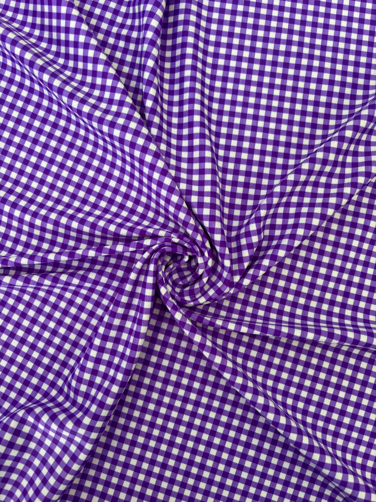 Purple Gingham Print Spandex