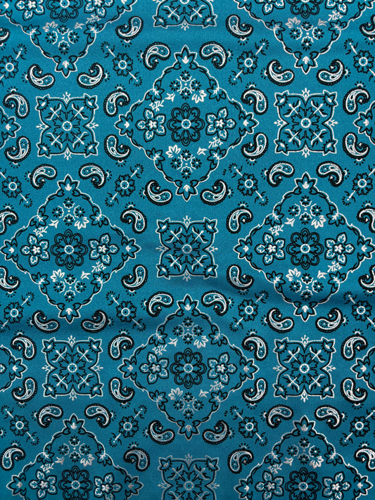 Teal Paisley Spandex