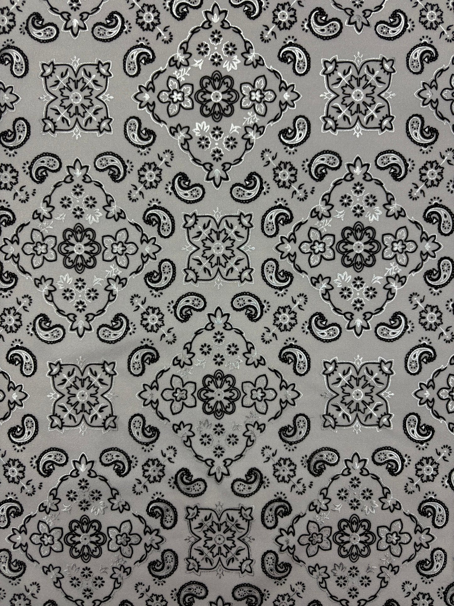 White Paisley Spandex