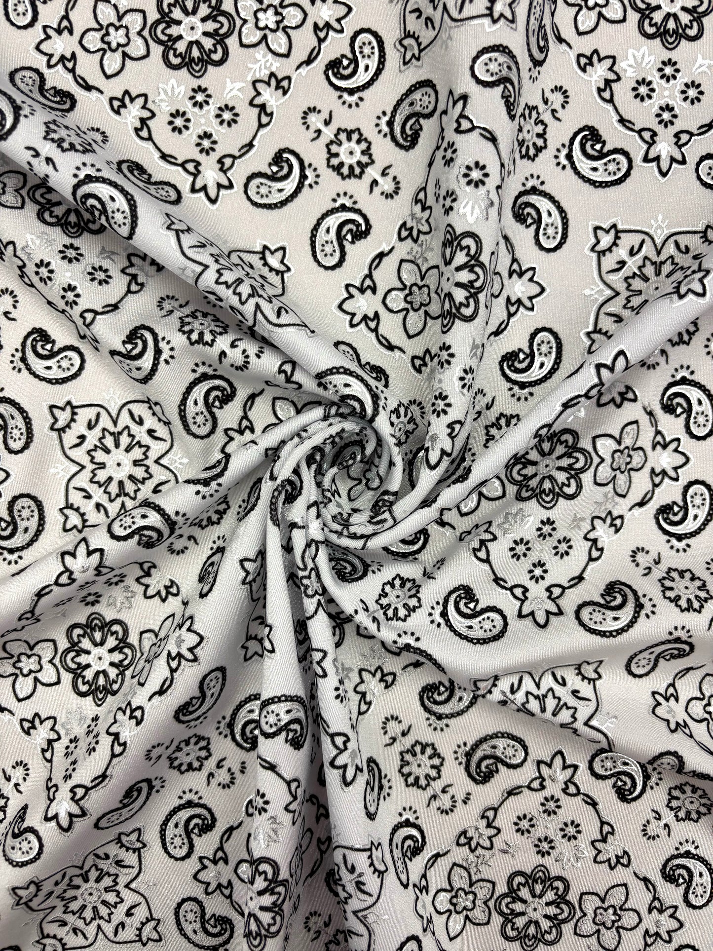 White Paisley Spandex