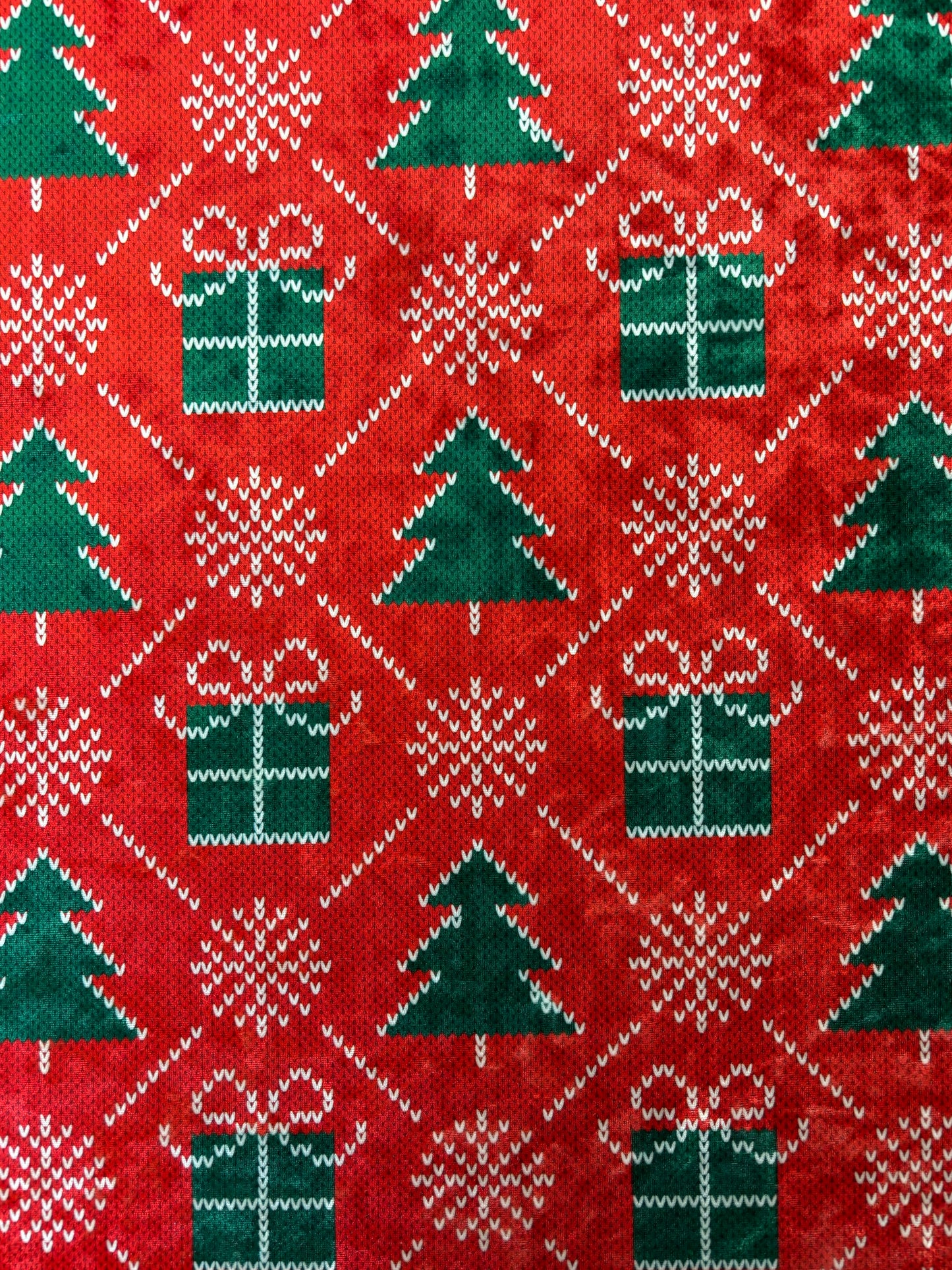 Christmas Print Crushed Velvet