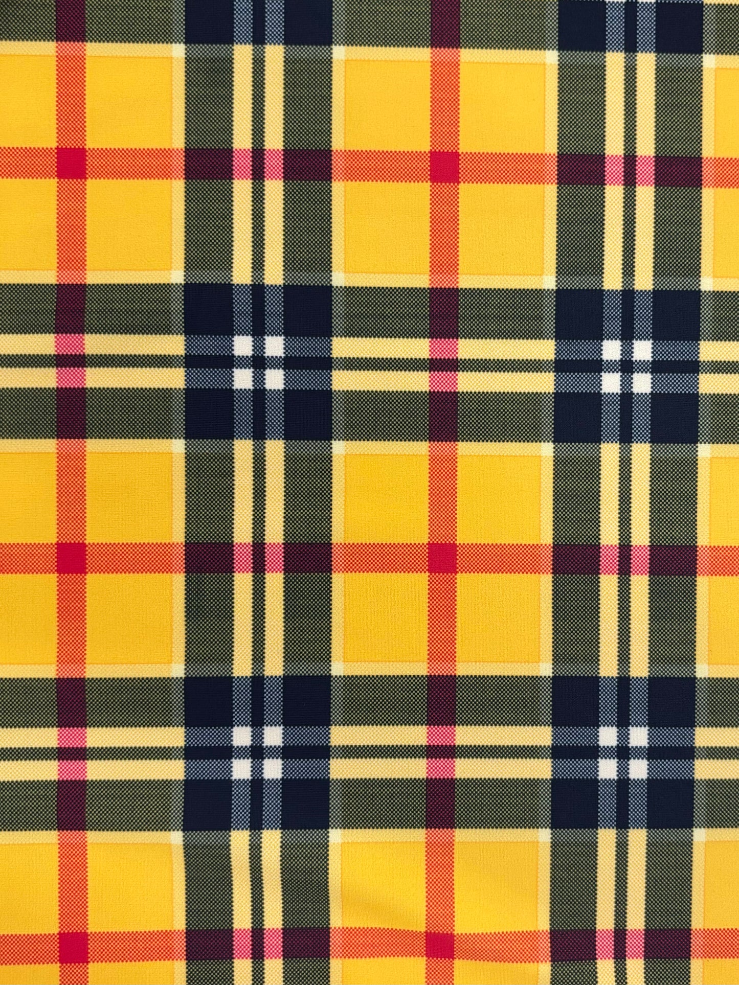 Yellow Tartan Plaid Spandex