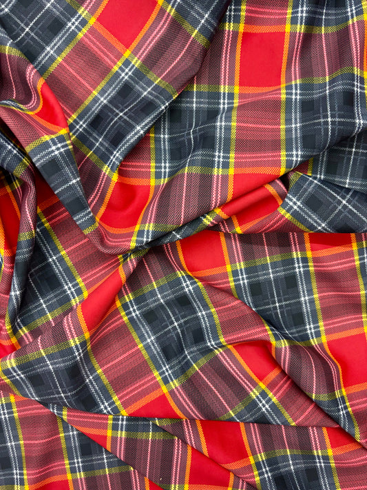 Red Tartan Plaid Spandex