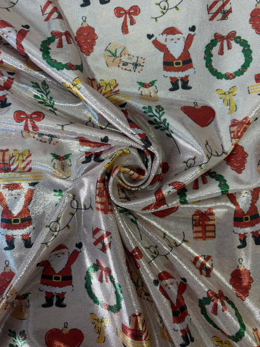 Jolly Santa Printed Mystique Spandex
