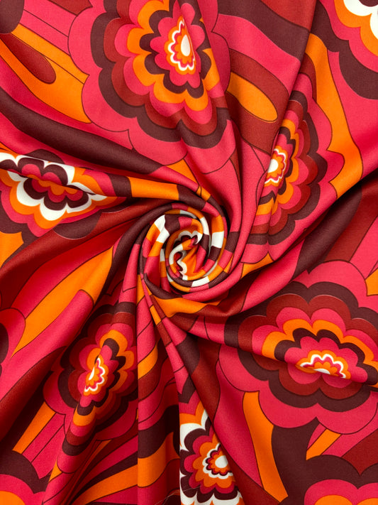 Retro Floral Printed Spandex