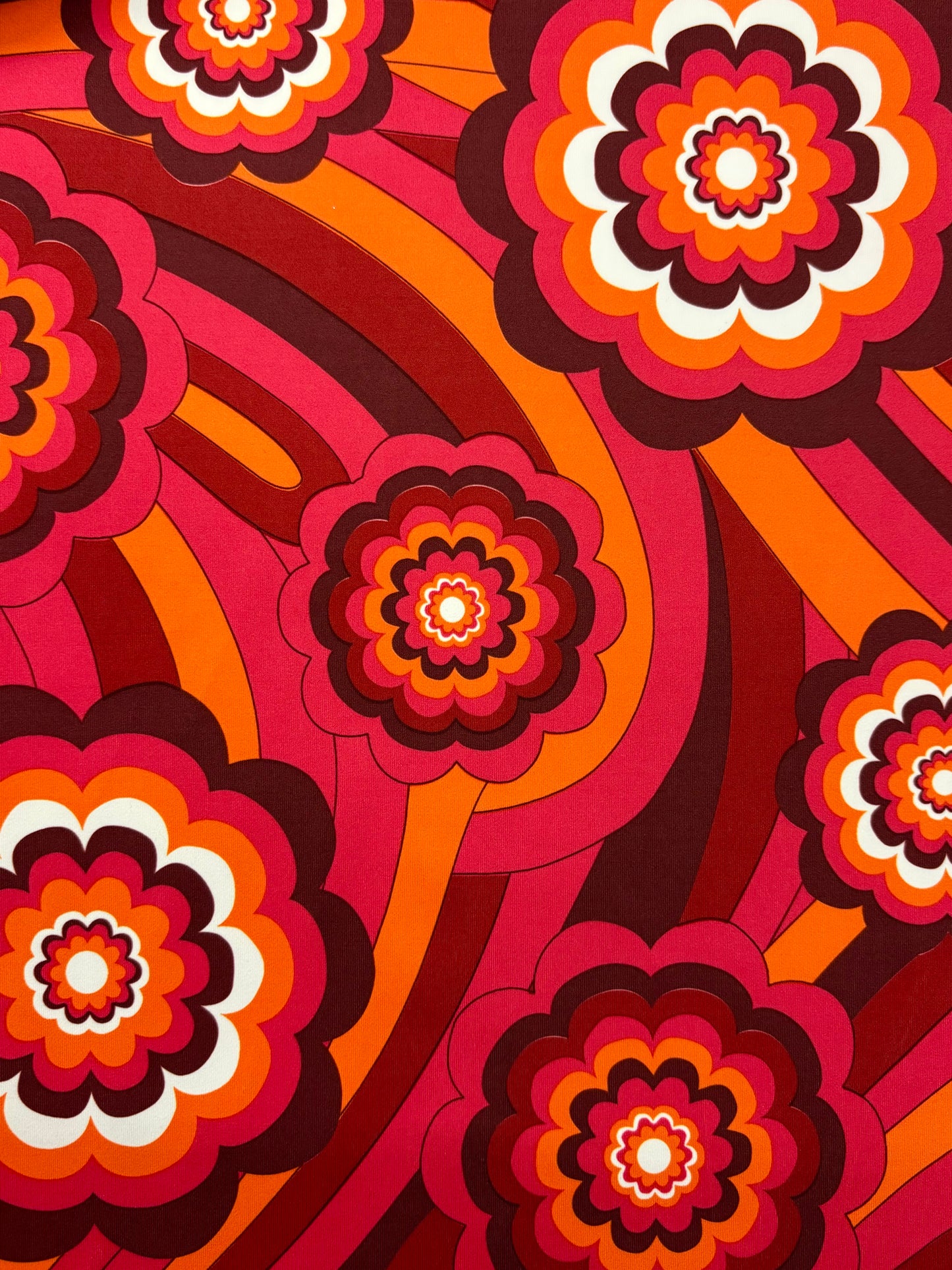 Retro Floral Printed Spandex