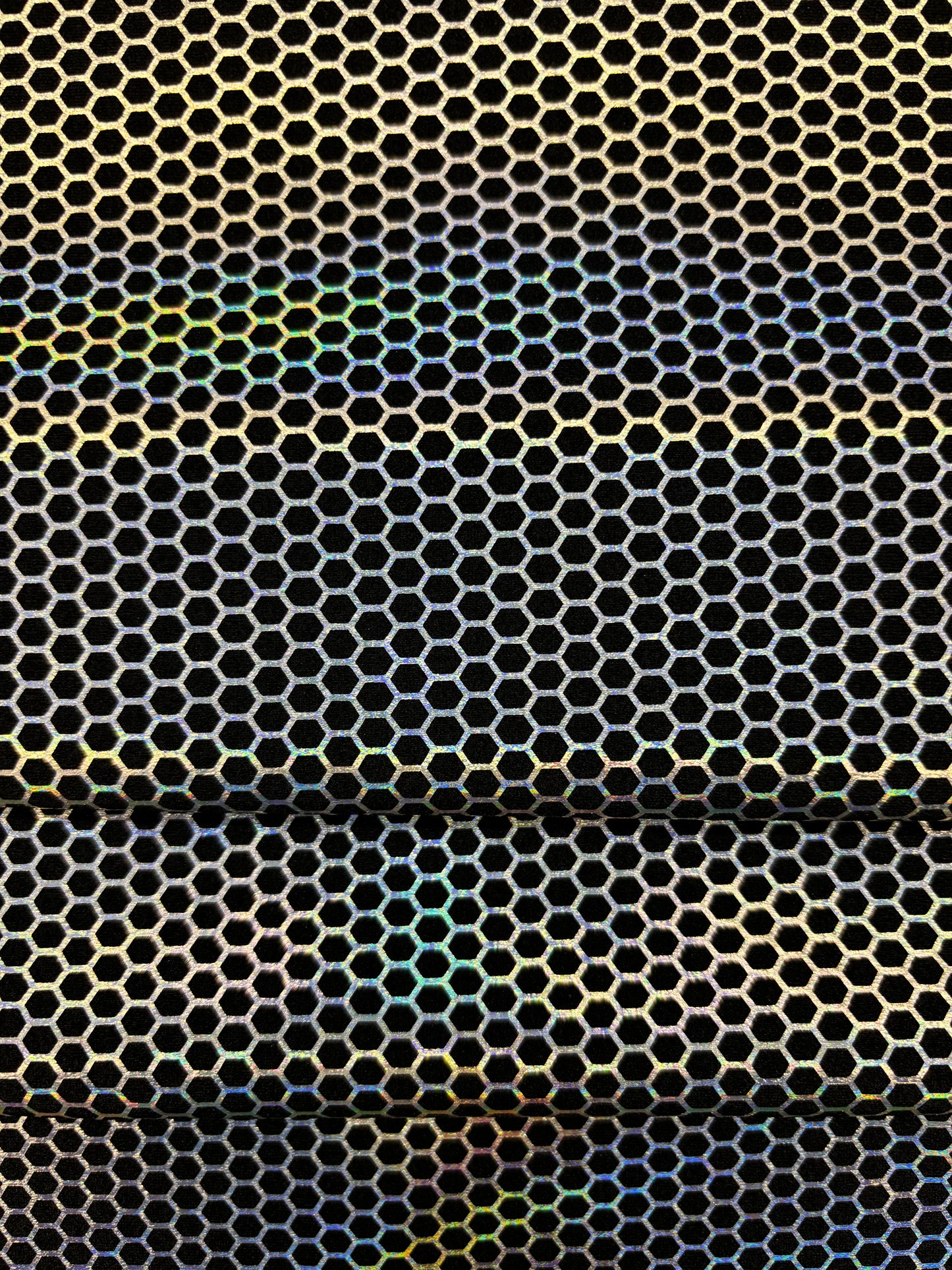 Silver Honeycomb Print Spandex