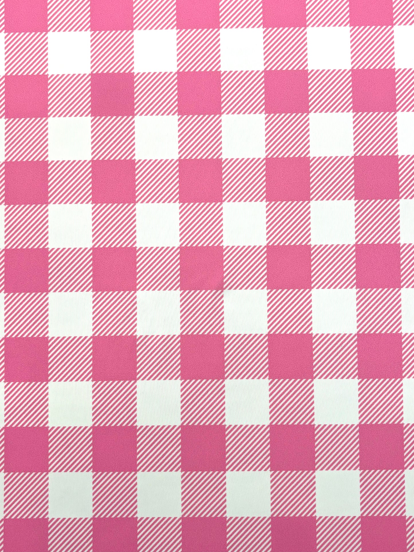 Pink Gingham Print Spandex