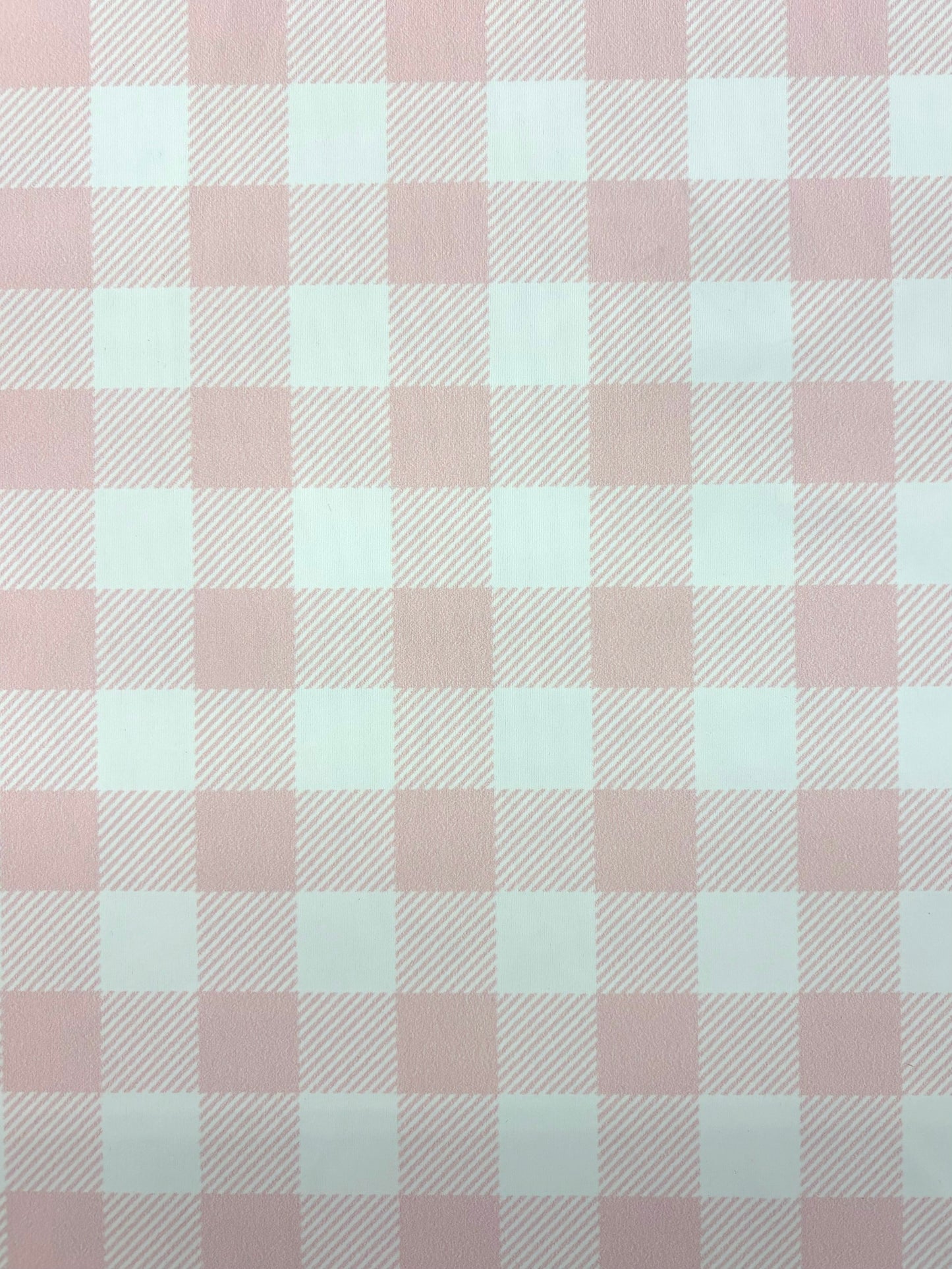 Pastel Pink Gingham Print Spandex