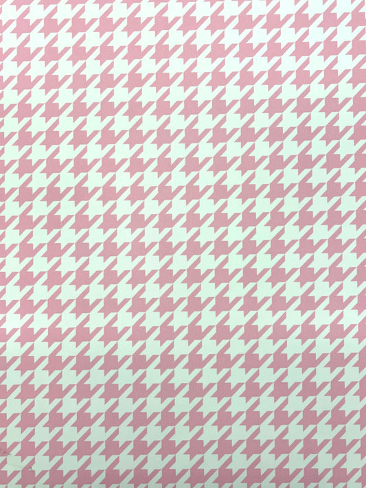 Baby Pink Houndstooth Print Spandex