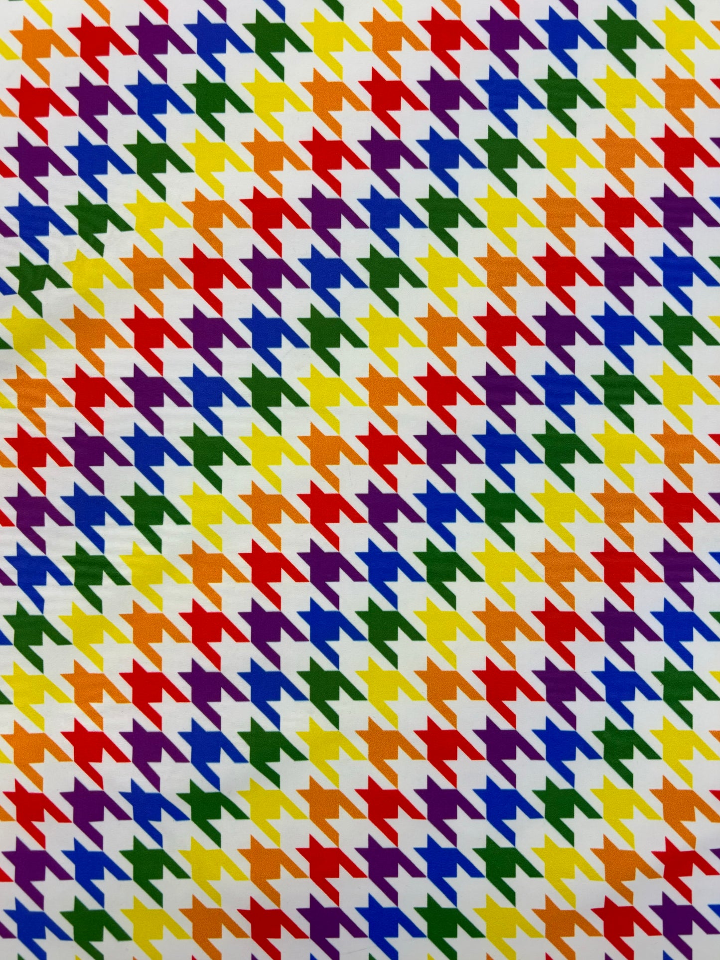 Rainbow Houndstooth Print Spandex