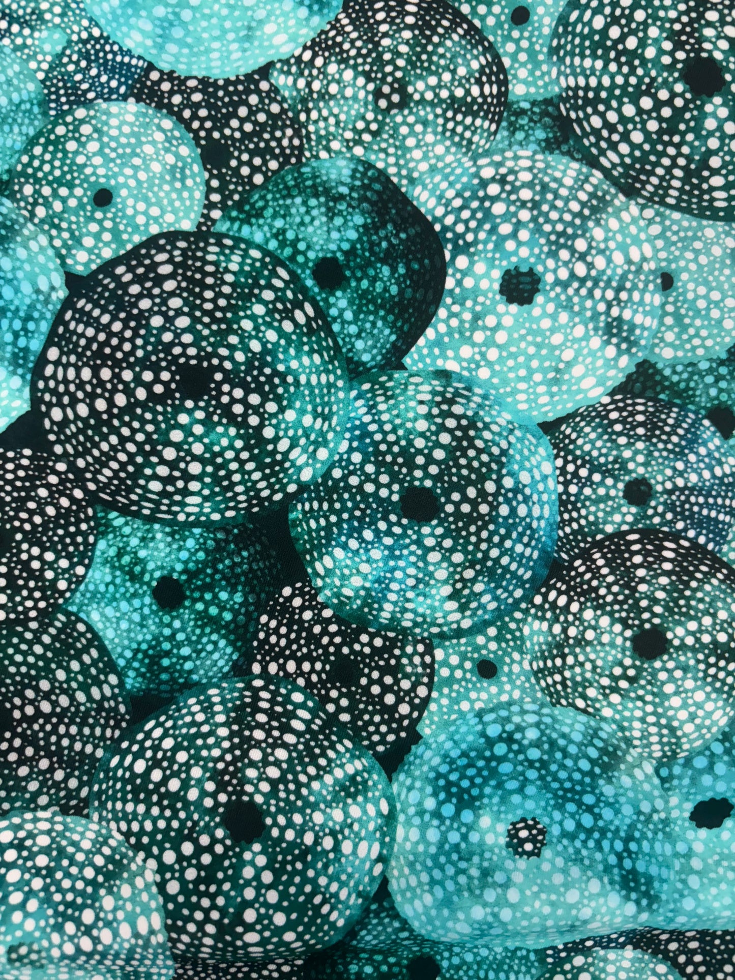 Blue Sea Urchin Printed Spandex