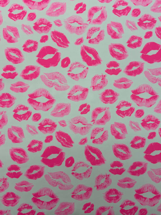 Kiss Print - Blacklight Reactive Spandex