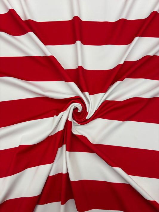 Red One Inch Striped Spandex