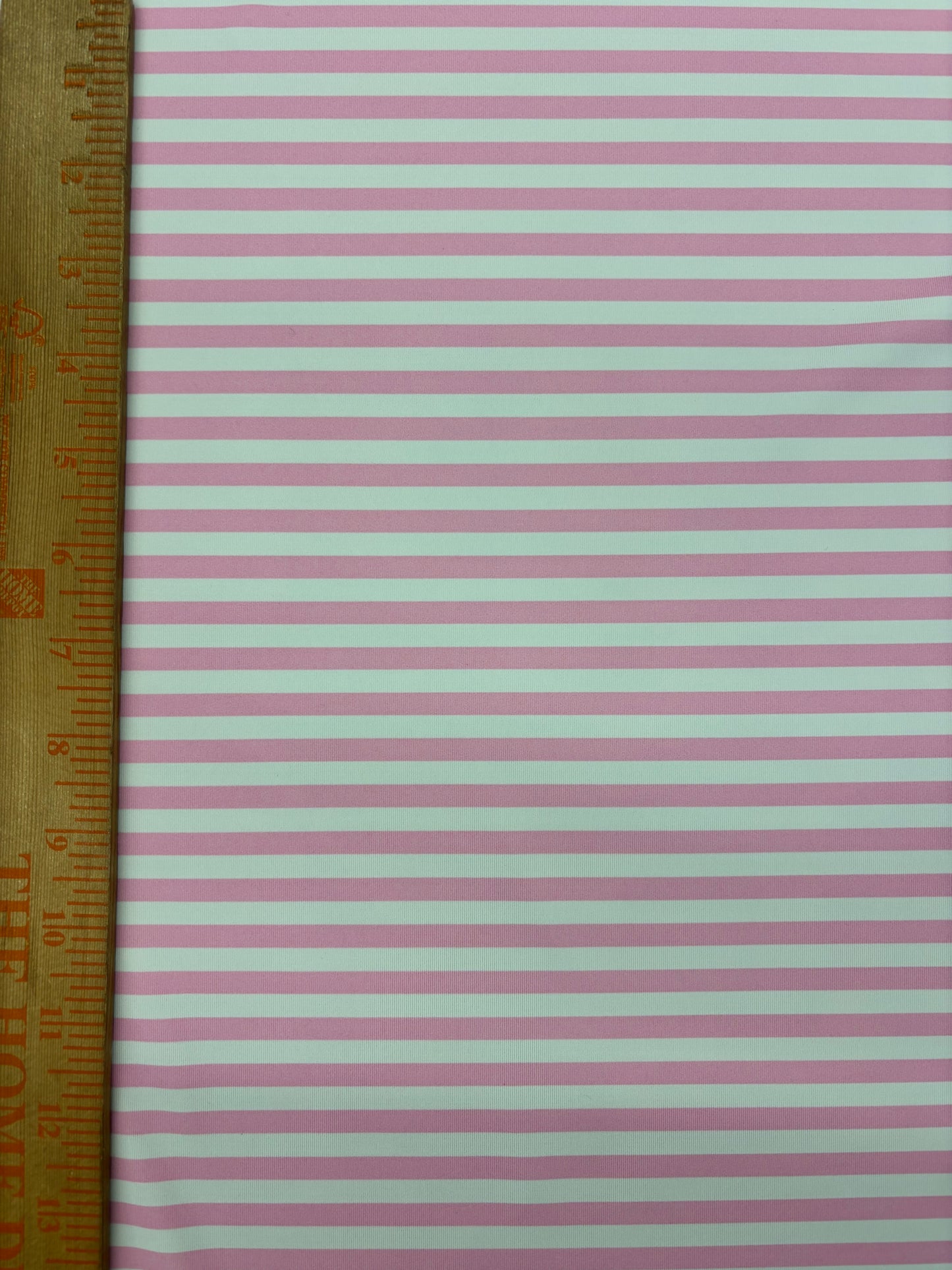 Baby Pink Quarter Inch Striped Spandex