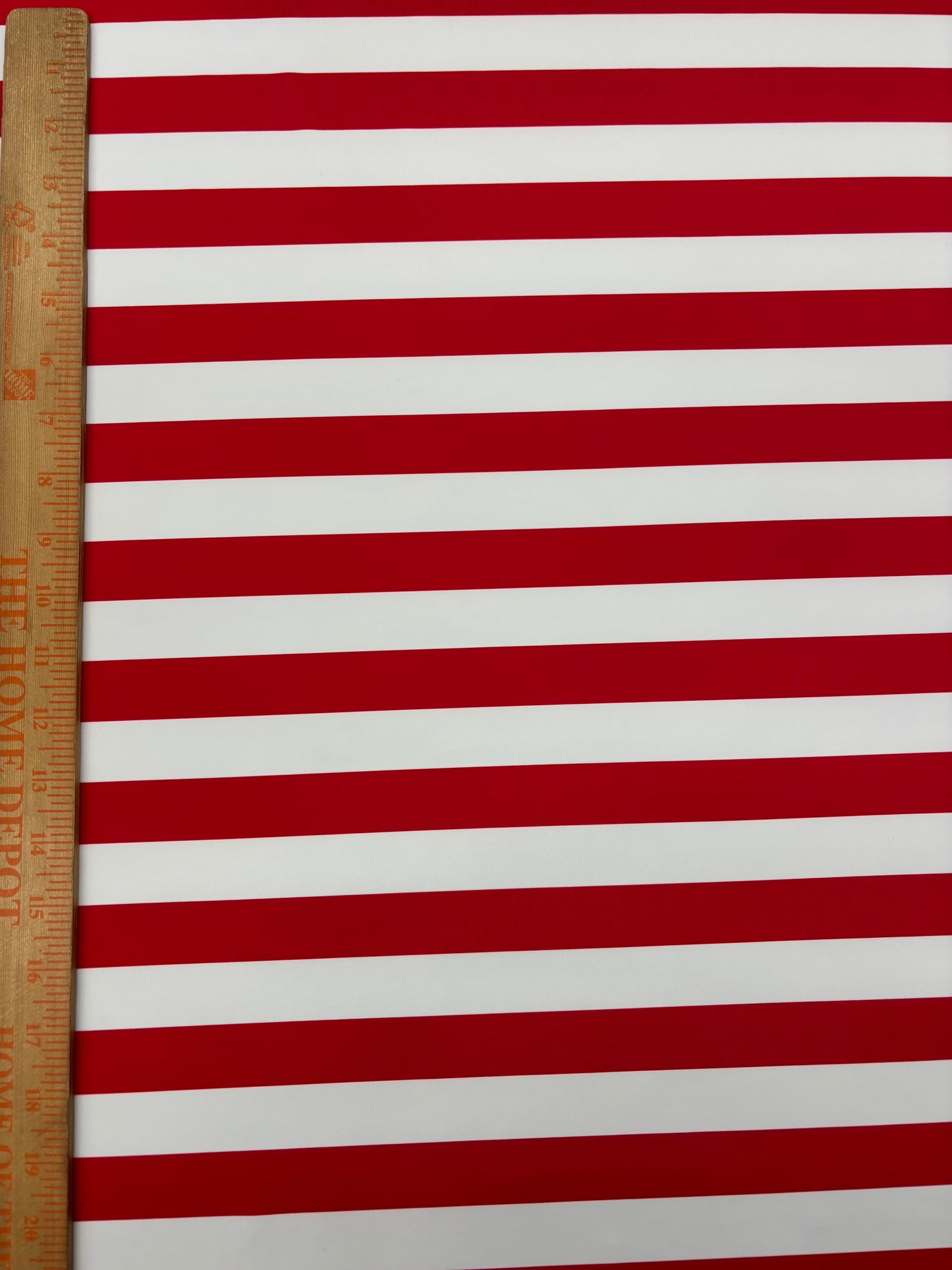 Red Half Inch Striped Spandex