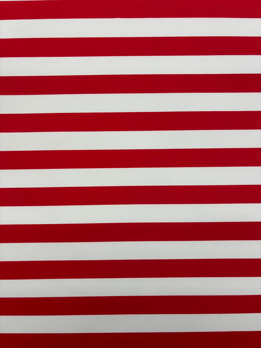Red Half Inch Striped Spandex