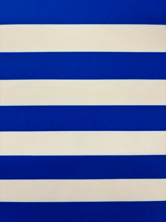 Blue One Inch Striped Spandex