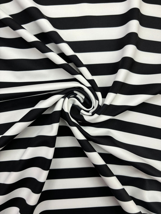 Black One Inch Striped Spandex