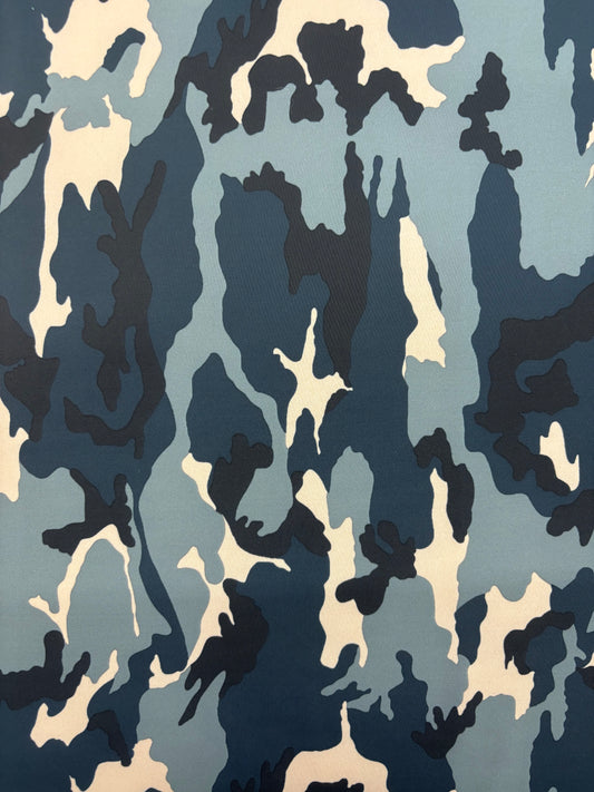 Blue Camoflage Print Spandex