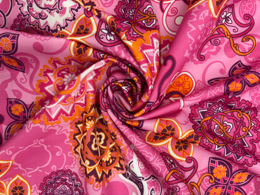 Pink Floral Print Spandex