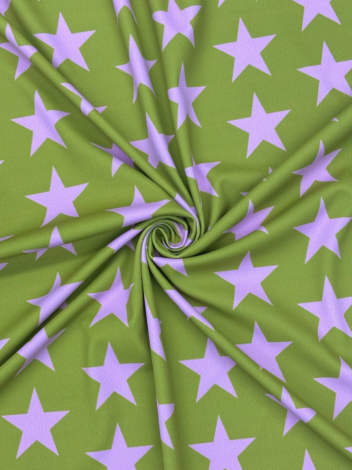 Green and Pink Star Printed Spandex
