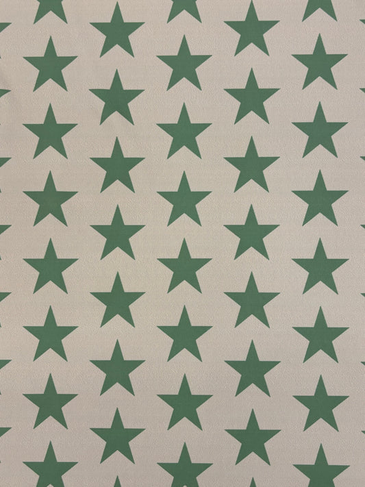 Brown and Green Star Printed Spandex