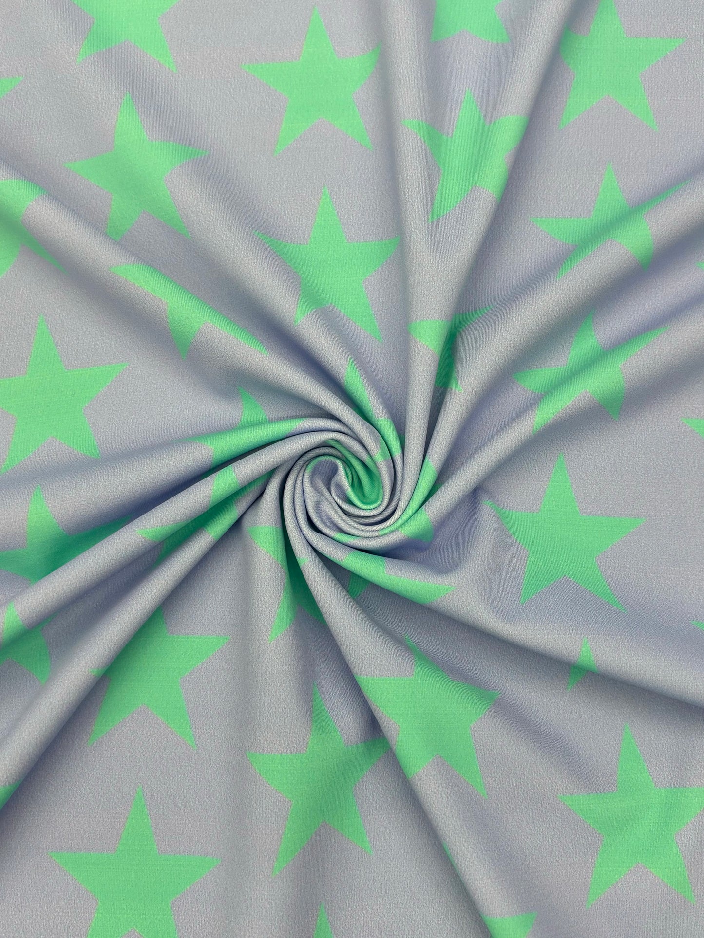 Lilac and Green Star Printed Spandex