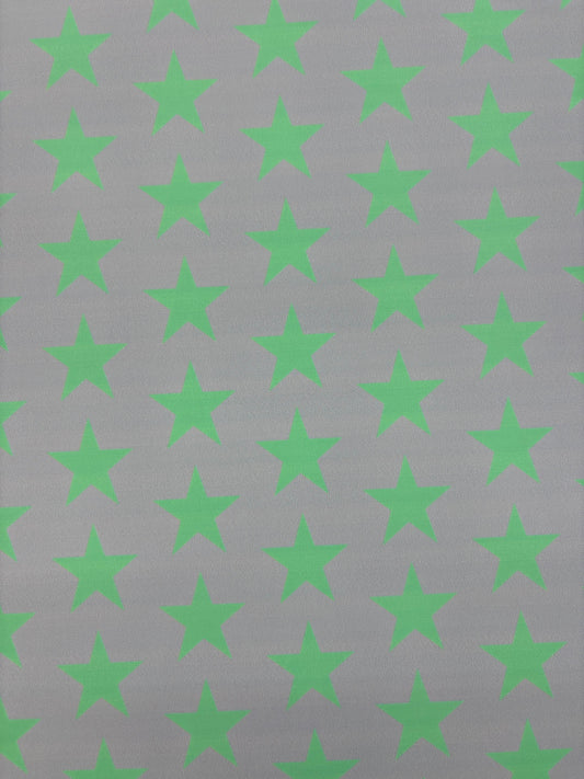 Lilac and Green Star Printed Spandex