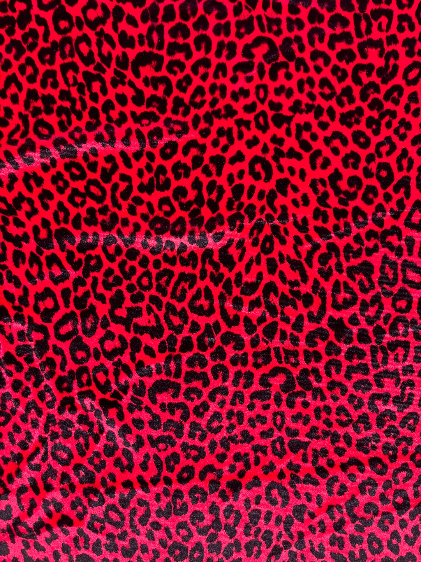 Red Leopard Print Velvet
