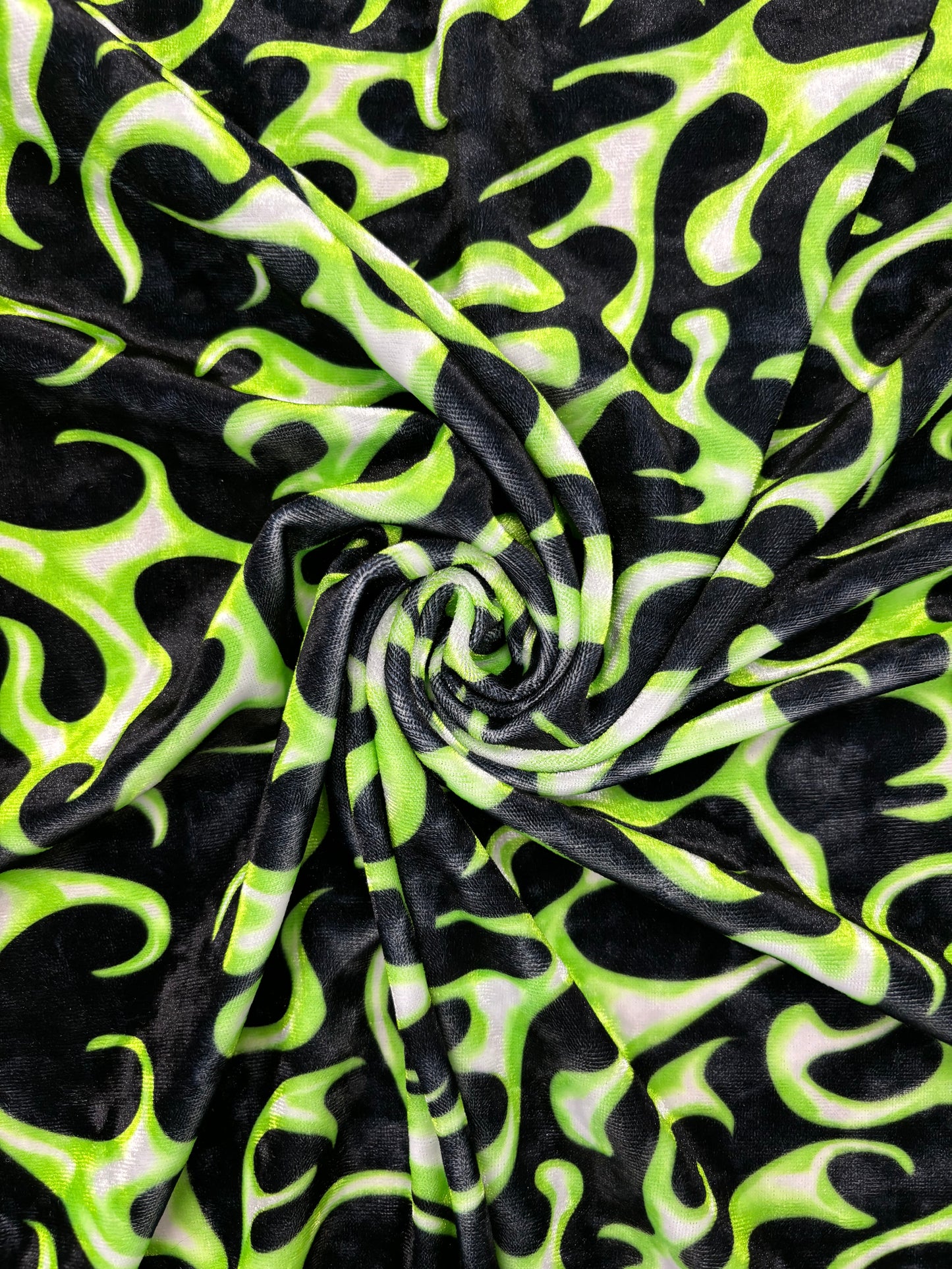 Green Flame Printed Velvet