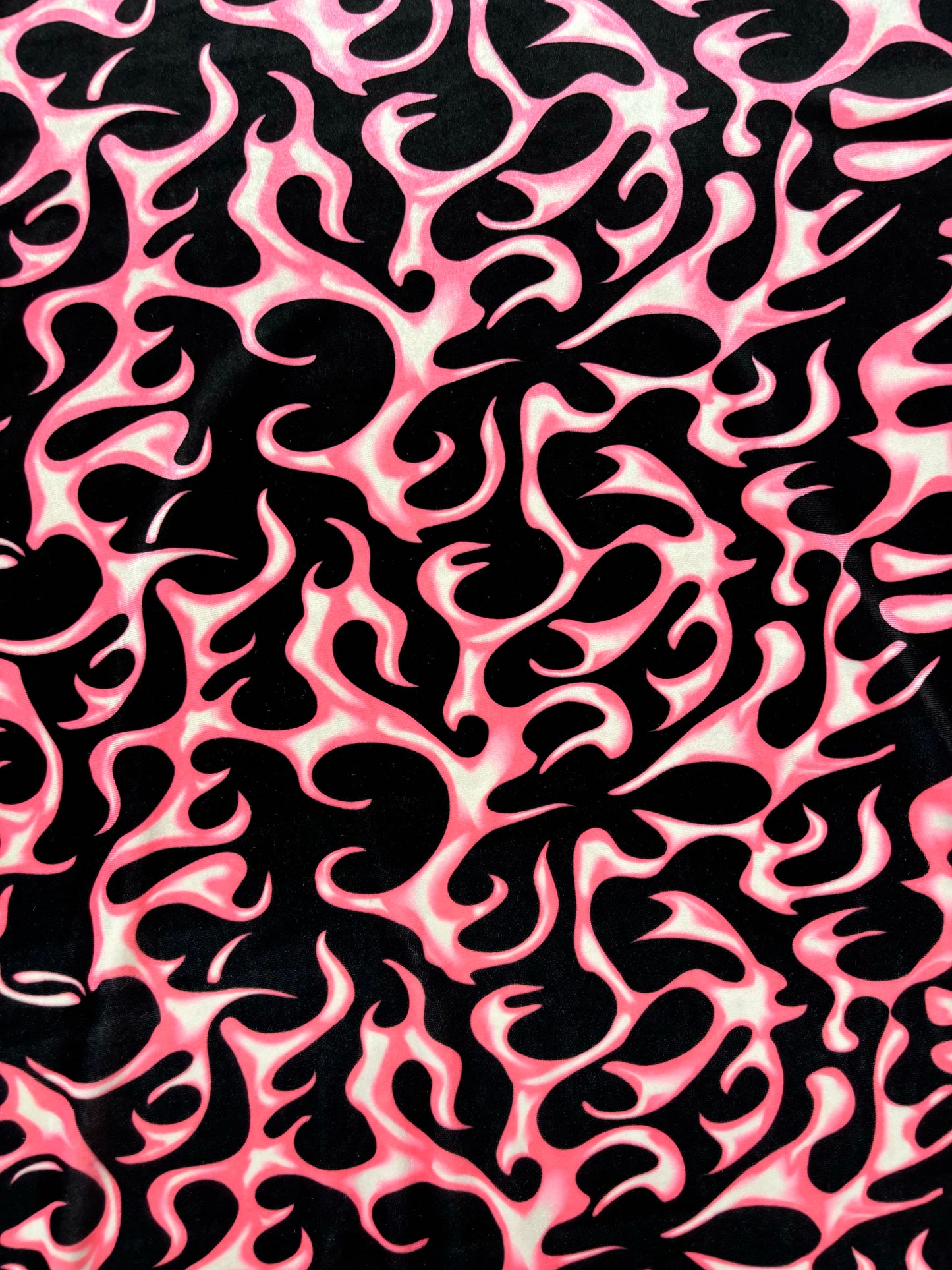 Pink Flame Printed Velvet