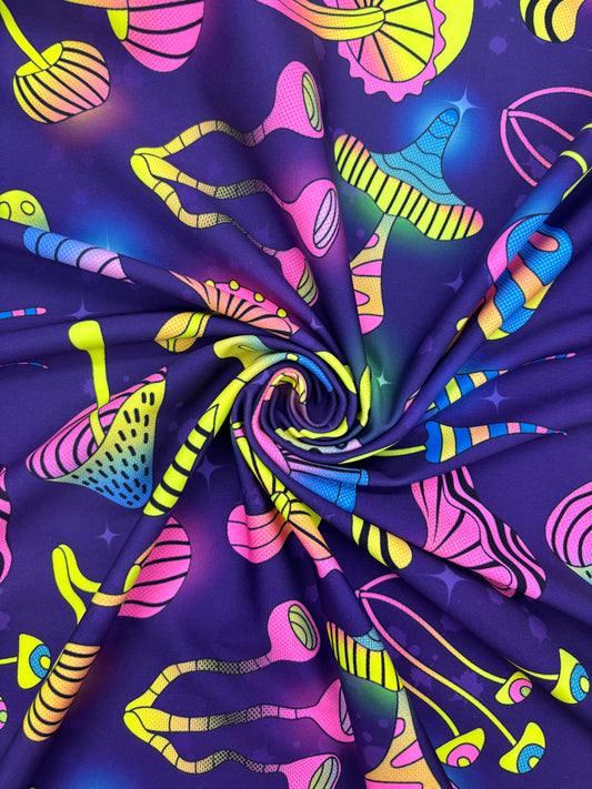 Purple Trippy Mushroom Spandex