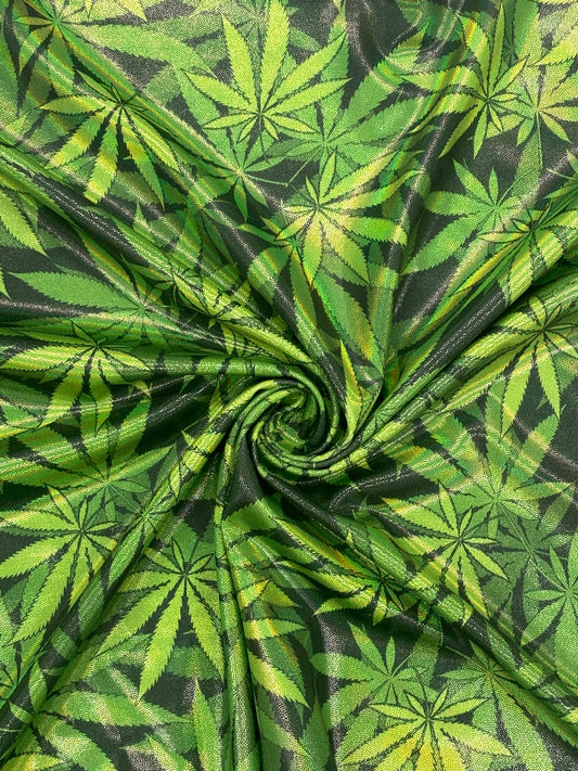 Marijuana Leaf Holographic Mystique Spandex
