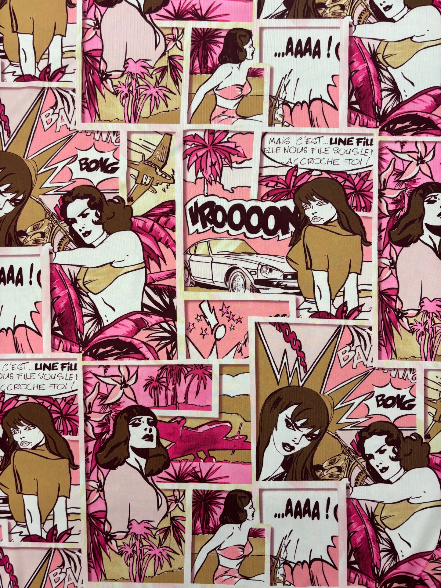 Pink Comic Book Print Spandex