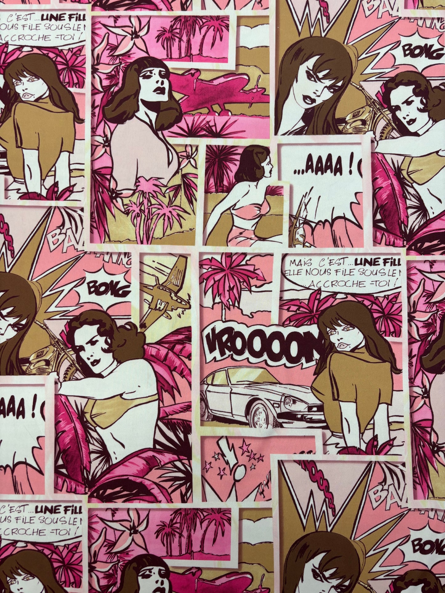 Pink Comic Book Print Spandex