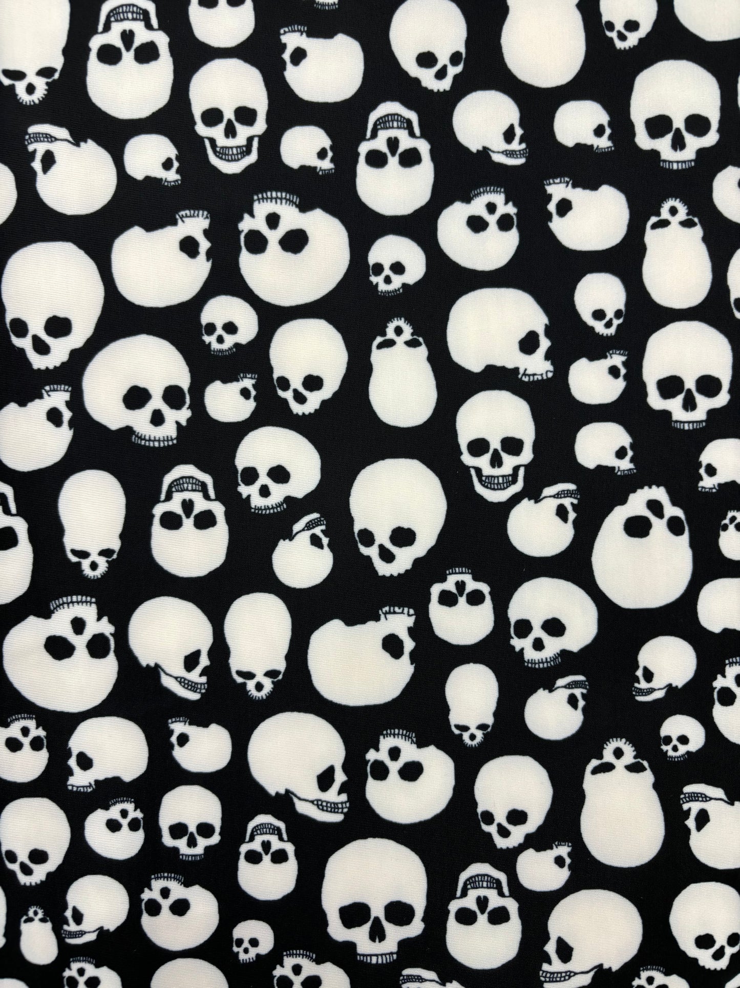 Black and White Skull Printed Spandex