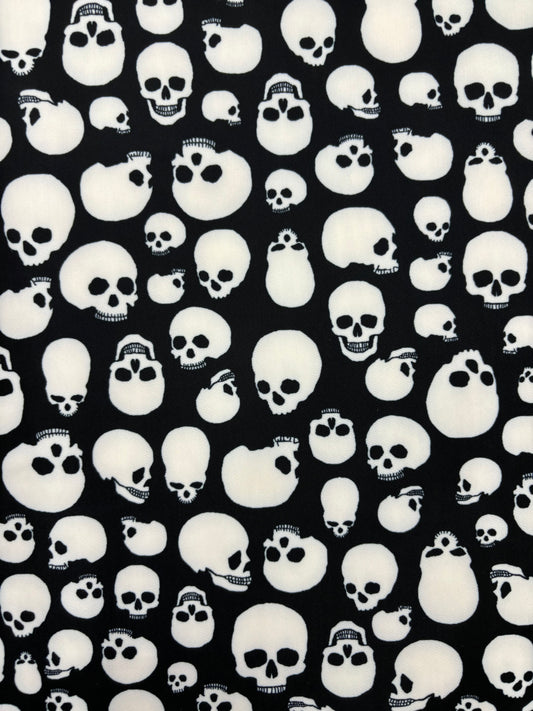 Black and White Skull Printed Spandex