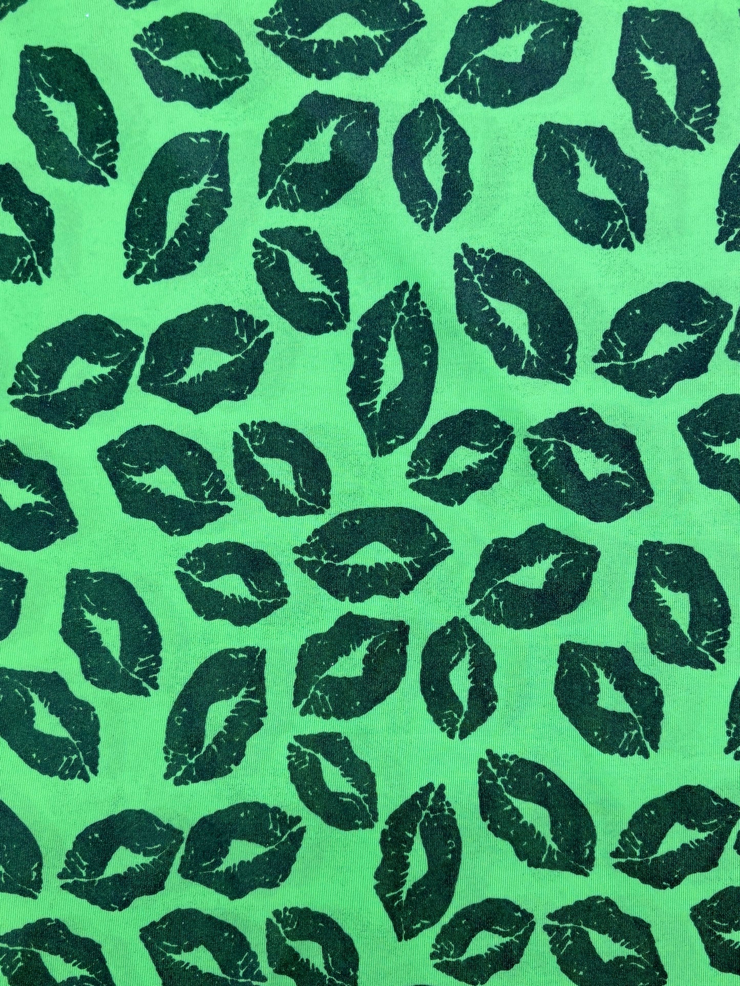 Green Kiss Print Spandex