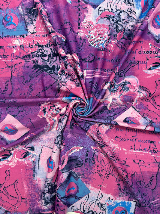 Pink Astrology Print Spandex